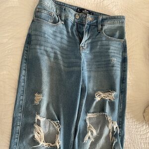 Hollister Blue Distressed Flare Jeans